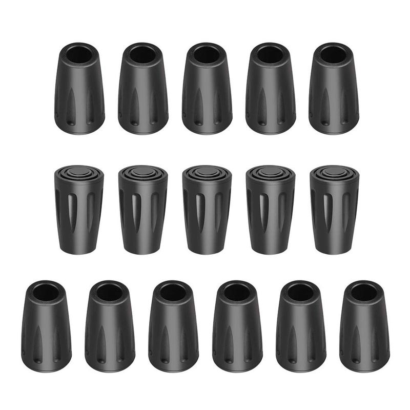 BornFeel Walking Stick Rubber Tips 16 Pack Hiking Trekking Pole Tips Replacement Caps Ends - Image 1